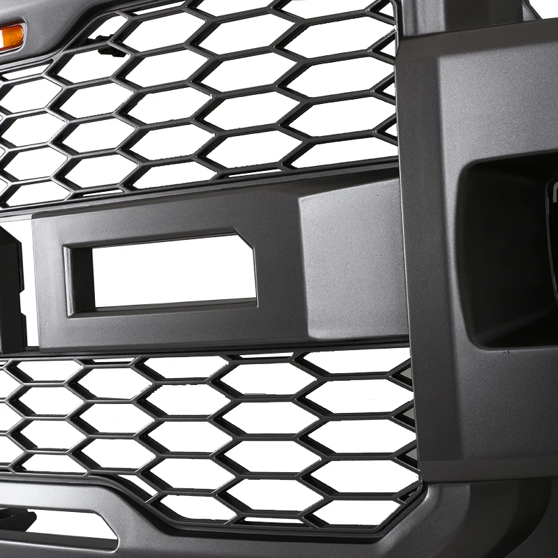 GREY FRONT HOOD HONEYCOMB MESH GRILLE WITHOUT LIGHTS FIT FOR FORD F150