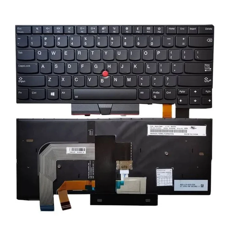 XIN-Russian-US layout Backlit Laptop Keyboard For Lenovo ThinkPad T470 T480 A475 A485 with Point with Backlit