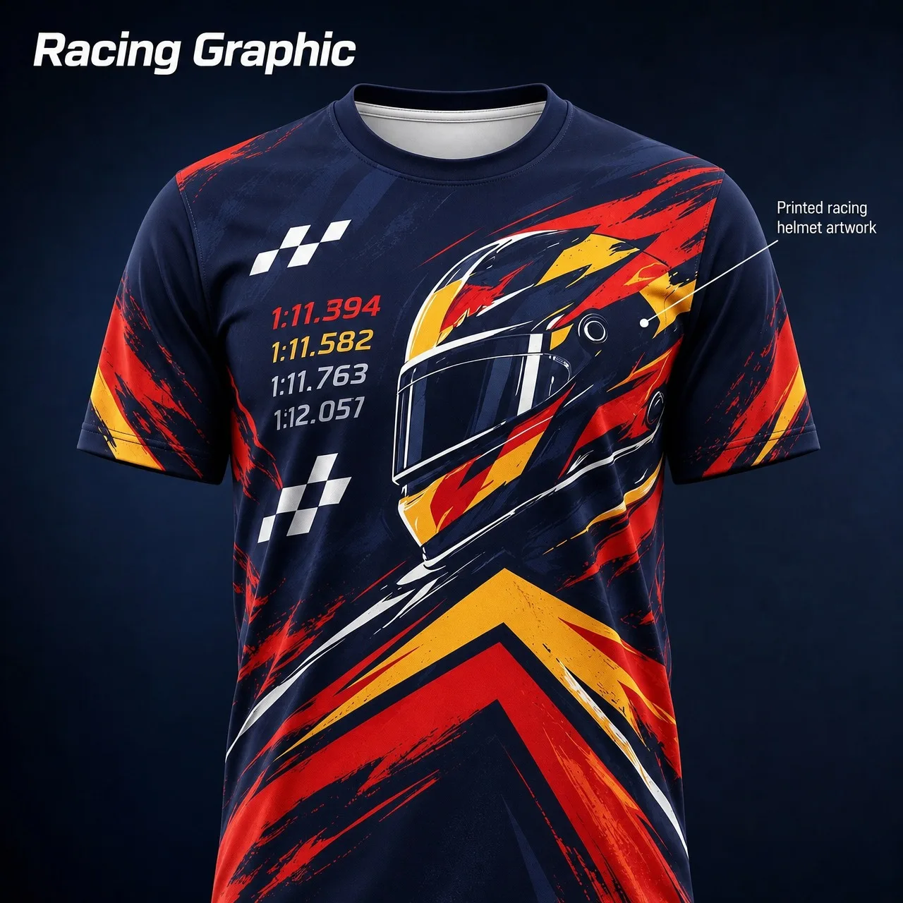 Formula 1 Max Verstappen Crew Neck T-Shirt Front Back Print Helmet Pattern Motorsport T-Shirt
