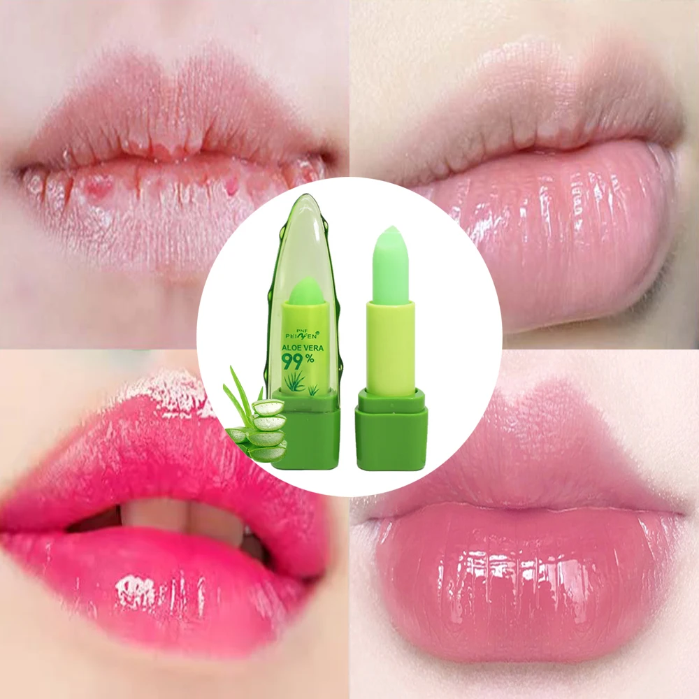 Lápiz labial nutritivo de Aloe Vera, bálsamo labial hidratante de larga duración, taza antiadherente, tinte labial que cambia de Color, brillo, maquillaje coreano