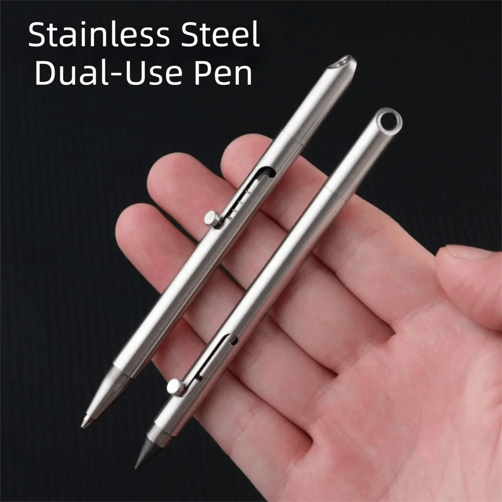 

Ручка-карандаш 2-в-1: портативная деловая ручка для подписи, безгрифельный карандаш, портативная металлическая шариковая ручка для путешествий, офисные канцелярские принадлежности