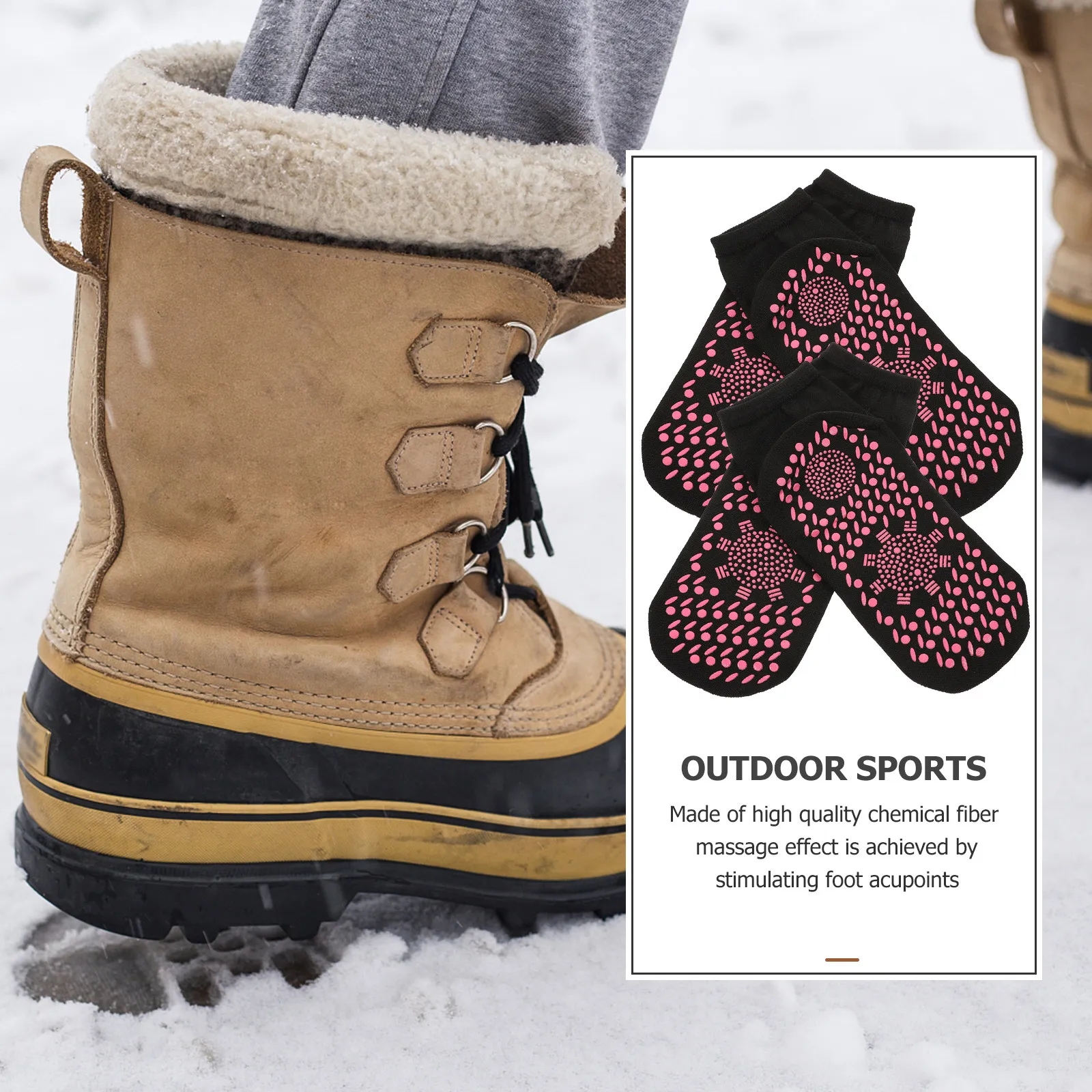 

6 пар самонагревающихся носков средней толщины с массажным эффектом для ухода за ногами, теплые зимние носки для занятий спортом на открытом воздухе и отдыха