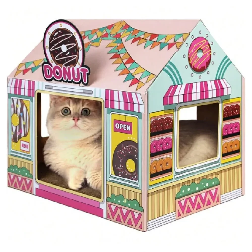 

Cat Scratchers Cat Stuff Cat TowerCat House With Cher Catnip 16.5 X 12 X 15, Donut Shop For Indoor Outdoor, Cat Ch Box Home Dr,