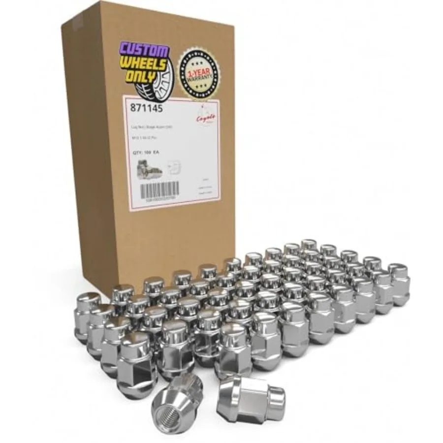 

100 шт. колесных гаек M12x1.5 (12x1.5) с резьбой, конической формы, длиной 35 мм (1.38 дюйма), с шестигранником 3/4 дюйма (19 мм), подходят для Ford Fusion, Focus, Escape, Toyota Tacoma
