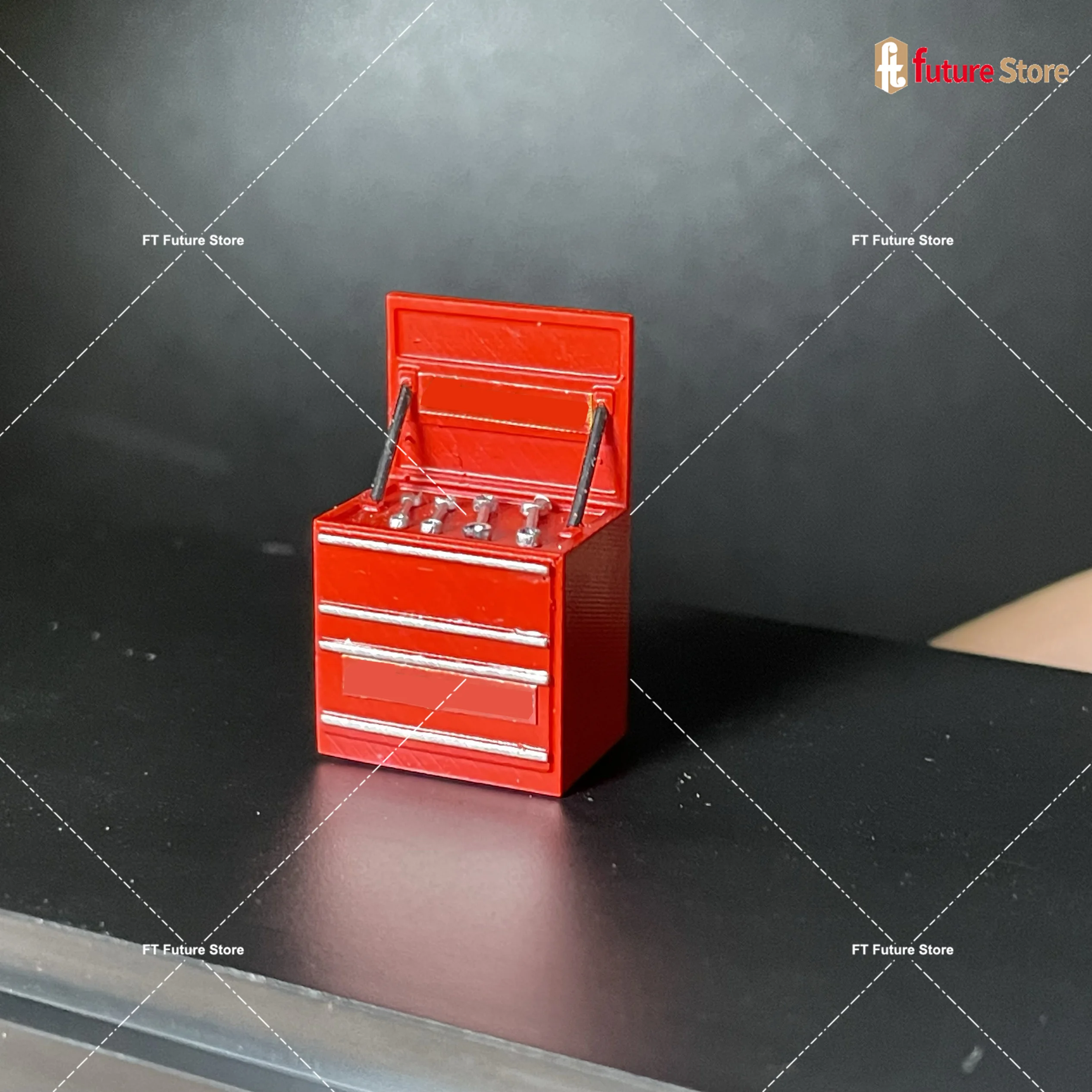 1/64 Garage Workbench Set Red Tool Cabinet Auto Repair Tool Model Scene Accessories Miniature Figures Micro Scene Decor Display