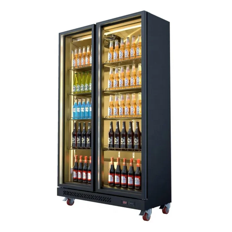 Two-door Full-screen Wine Cabinet Bar Convenience Store Restaurant Commercial Air-cooled High Quality Glass Door Display Cabinet