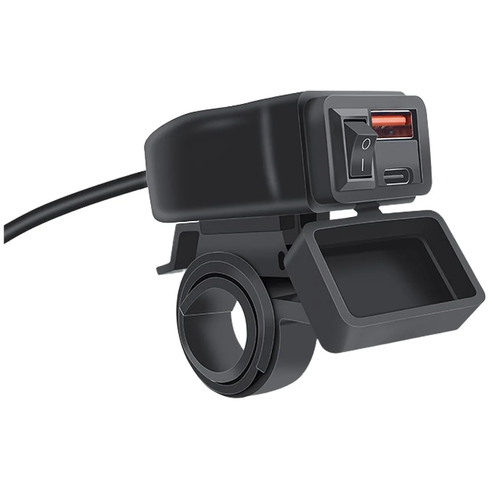Motorcycle USB Charger For Qc3.0 Handlebar Fast Charging Waterproof 12V Socket Adapter With Voltmeter Motorcycle Tools