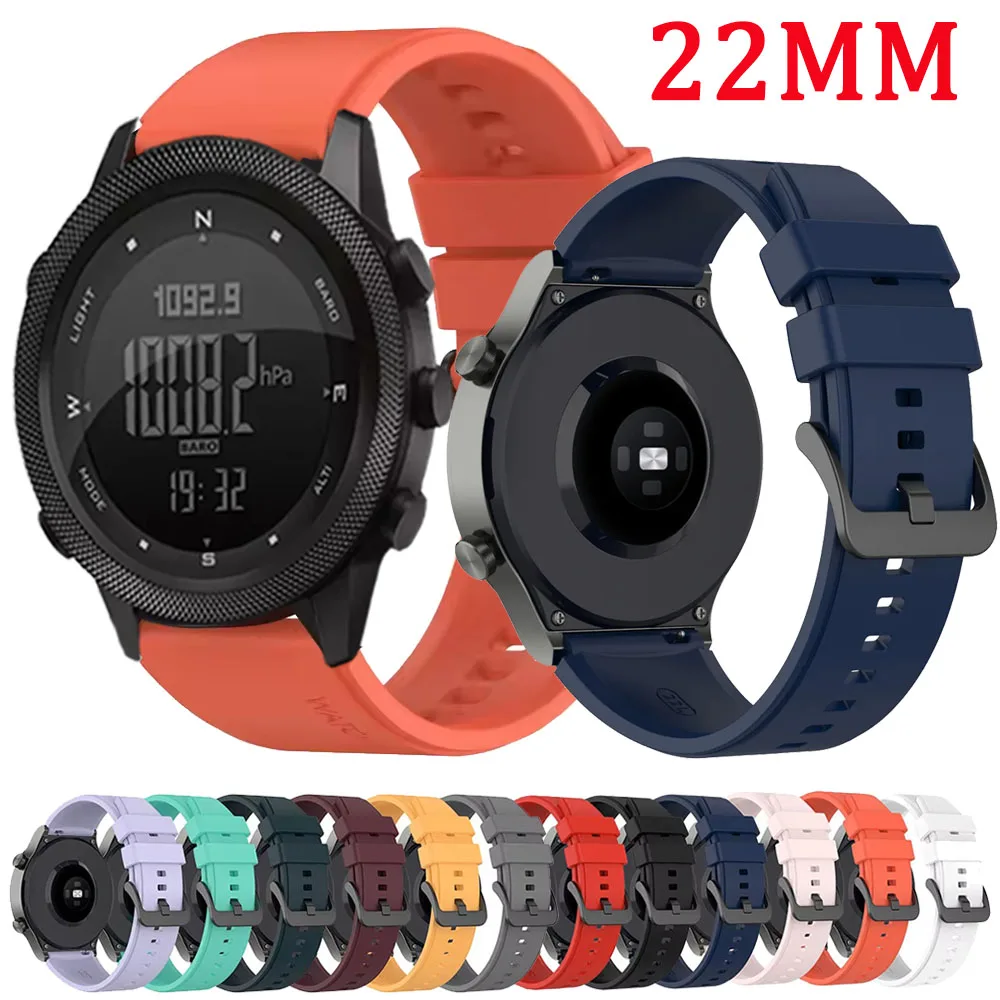 22 مللي متر سيليكون حزام الساعات ل NORTH EDGE APACHE-46 ساعة ذكية الرياضة حزام اكسسوارات ل APACHE-46 استبدال سوار كوريا