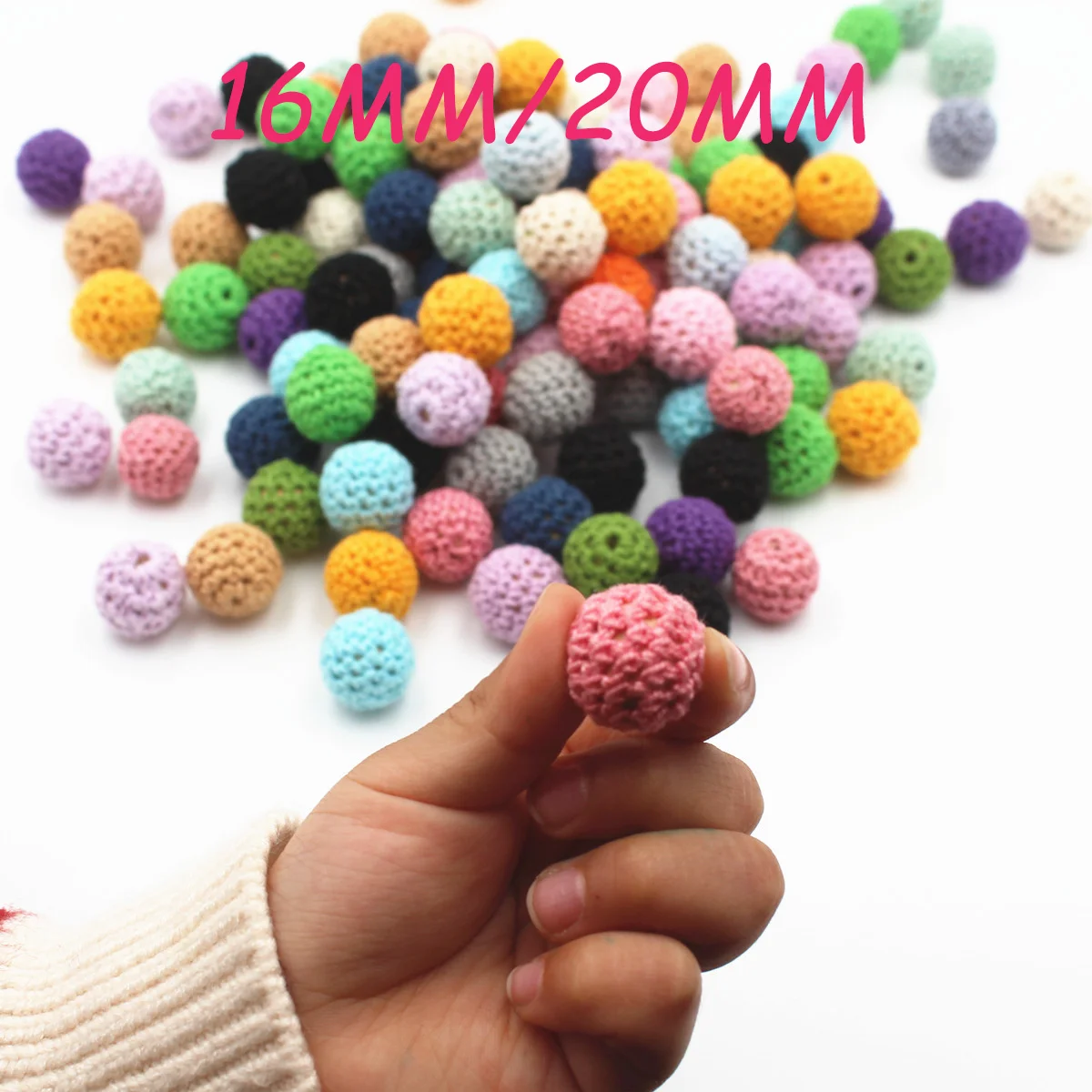 50-500pcs 16-20mm Wooden Crochet Beads Oaganic Handmade Thread Knitting Wood Beads Wholesale For Jewelry Making DIY Accessories