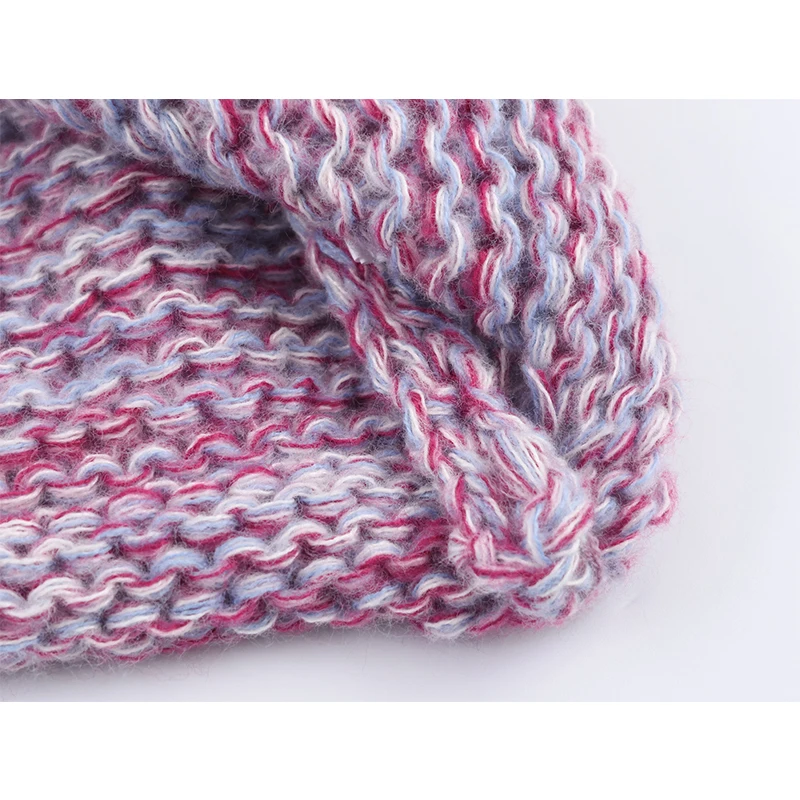 Suéter de malha multicolorido para mulheres gola alta casual primavera outono pulôveres chiques tops femininos