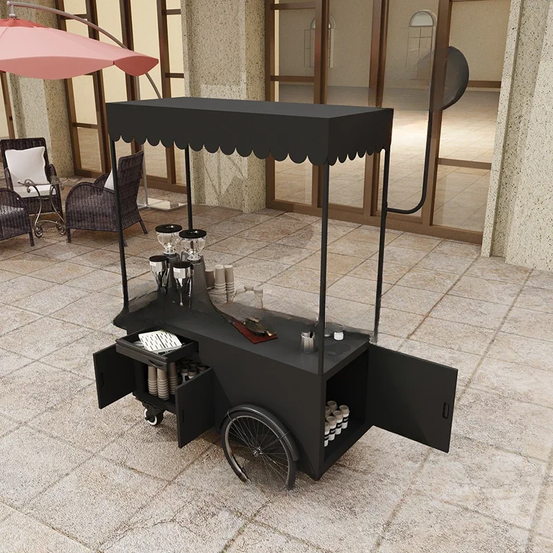 Schmiedeeiserner Schwimmer, multifunktionaler Snackwagen, mobiler Standwagen zur Stallförderung, Verkaufsständer, Nachtmarktwagen