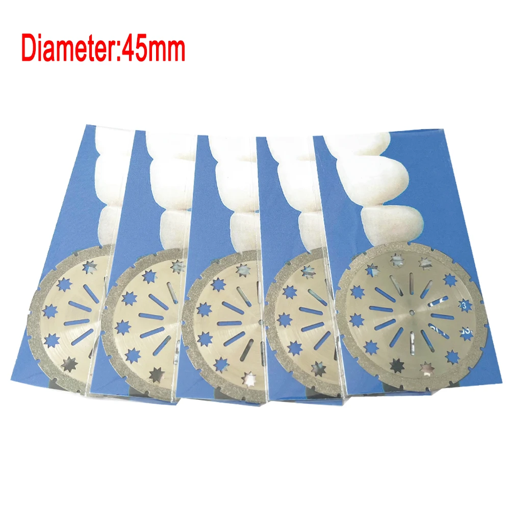 AG 5PCS Dental lab Double Sided Diamond Cutting Disc 45/50mm for separating polishing ceramic crown plaster or jade