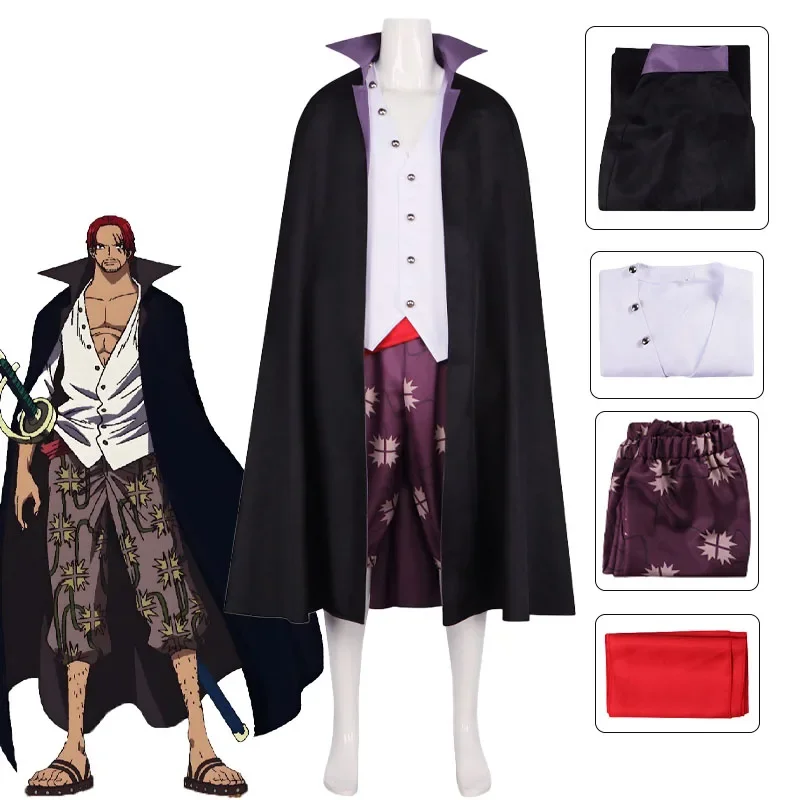 Shanks-Disfraz de Cosplay de Anime, trajes para adultos y hombres, uniforme de juego de rol para fiesta de Carnaval y Halloween