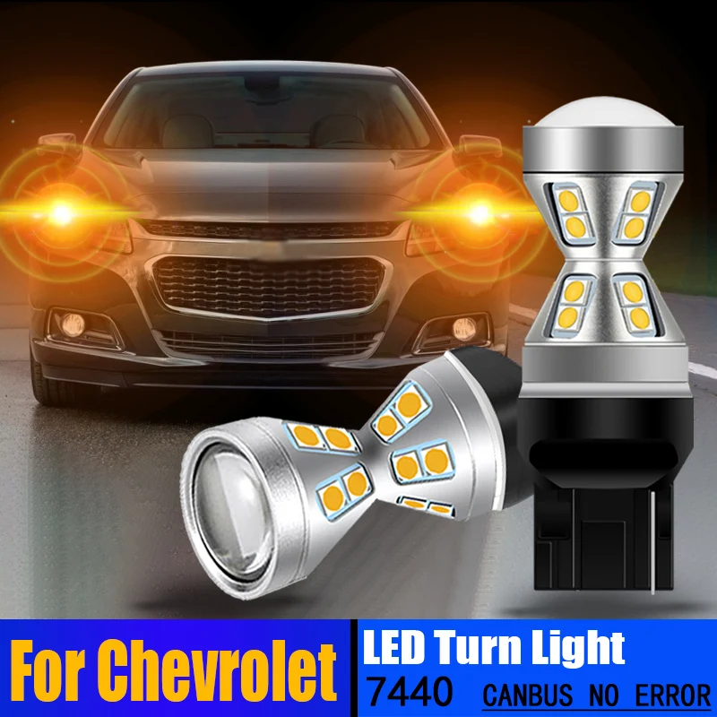 

2PCS WY21W 7440 Canbus No Error Anti Hyper Flash LED Turn Signal Light Blinker Bulbs Yellow For Chevrolet Malibu chevy Silverado