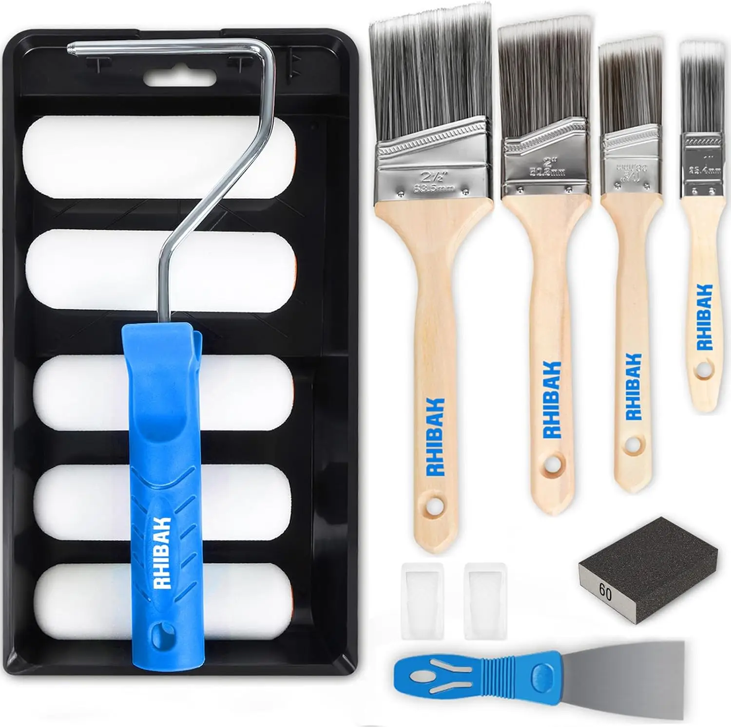 

Paint Roller Kit with 4 Inch Foam Rollers and Brushes for Home Painting Projects