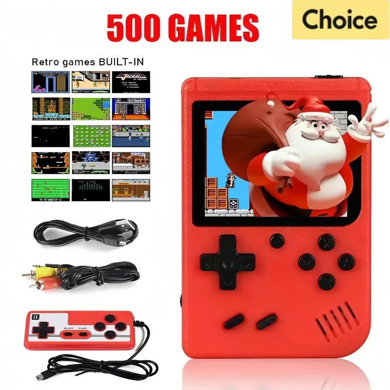 Tragbare Retro-Mini-Videospielkonsole, 8-Bit-Handheld-Game-Player, integrierte 500 Spiele, AV-Ausgangsspielkonsole ﻿