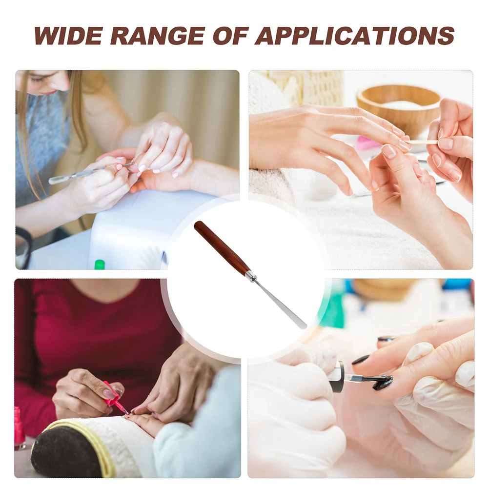 2 Pcs Nail Glue Stick Stir Sticks Polish Gel Mixing Makeup Mixer Tool Plate Wood Remover Manicure Palette