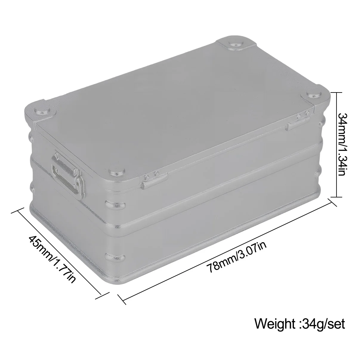 1/8 1/10 Roof Storage Box, 78x45x34mm 3D Resin Decorative Part for TRX4 SCX10 Crawler