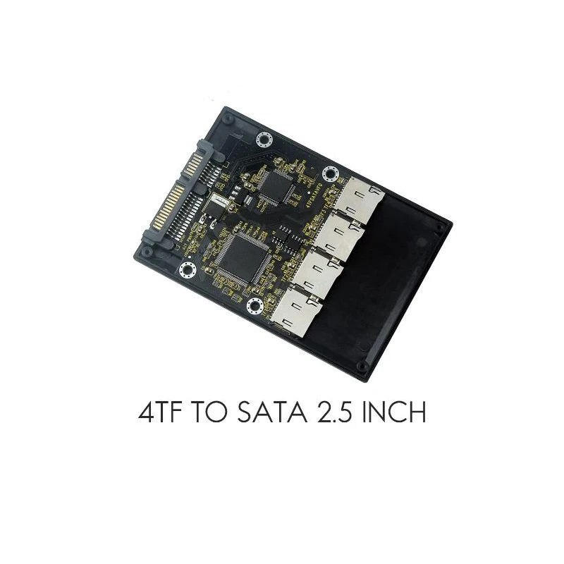 2.5 Inch 4 TF to SATA Adapter Card, Self-Made SSD Solid State Drive, For Micro-SD to SATA Group RAID Card