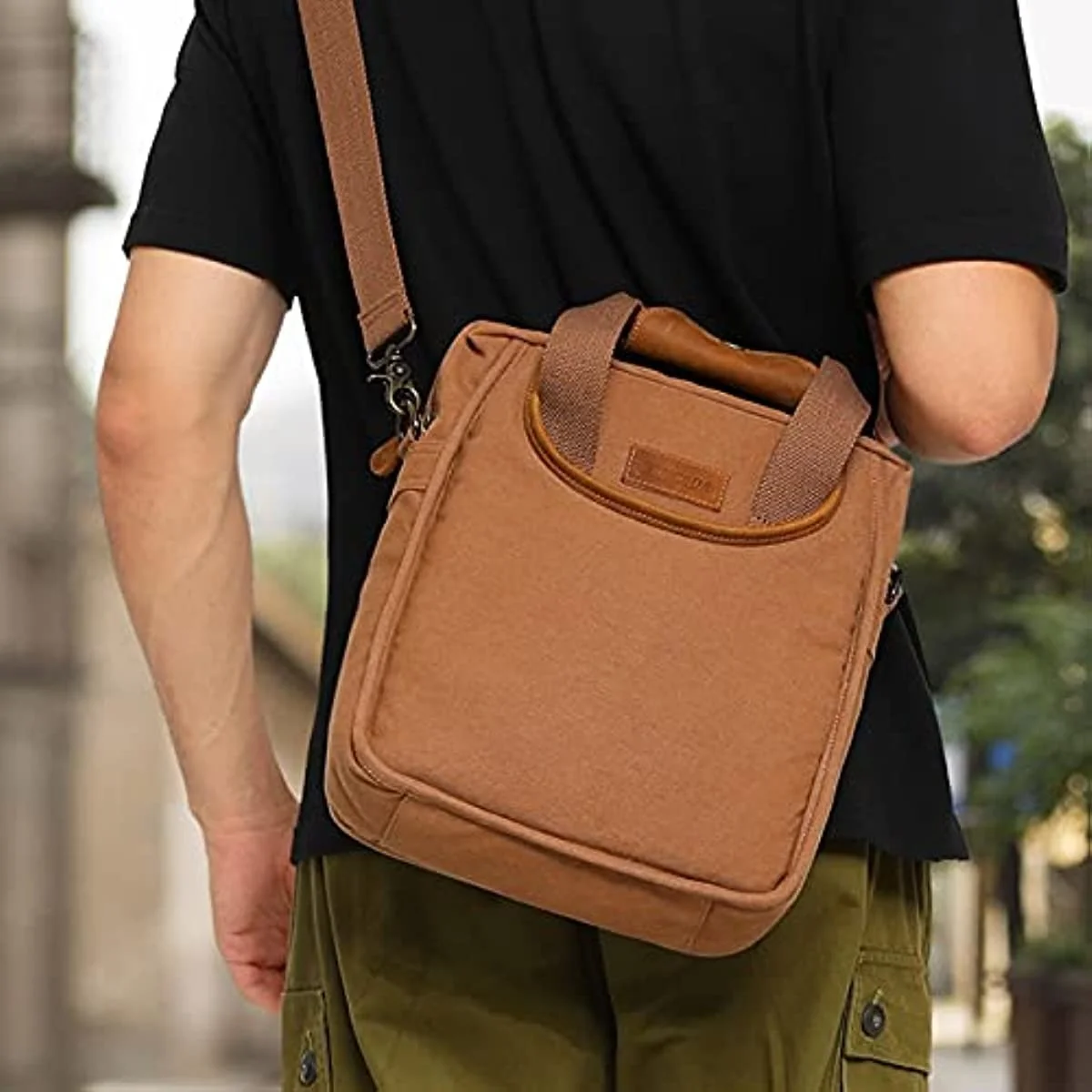 Bolso de lona para hombre, bandolera de viaje, para trabajo y negocios