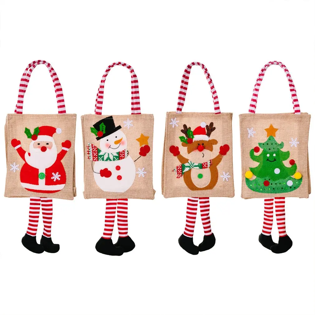 Practical Xmas Present Bag Ultra-durable Xmas Gift Bag Wide Application Large Capacity Santa Claus Christmas Cookie Pouch