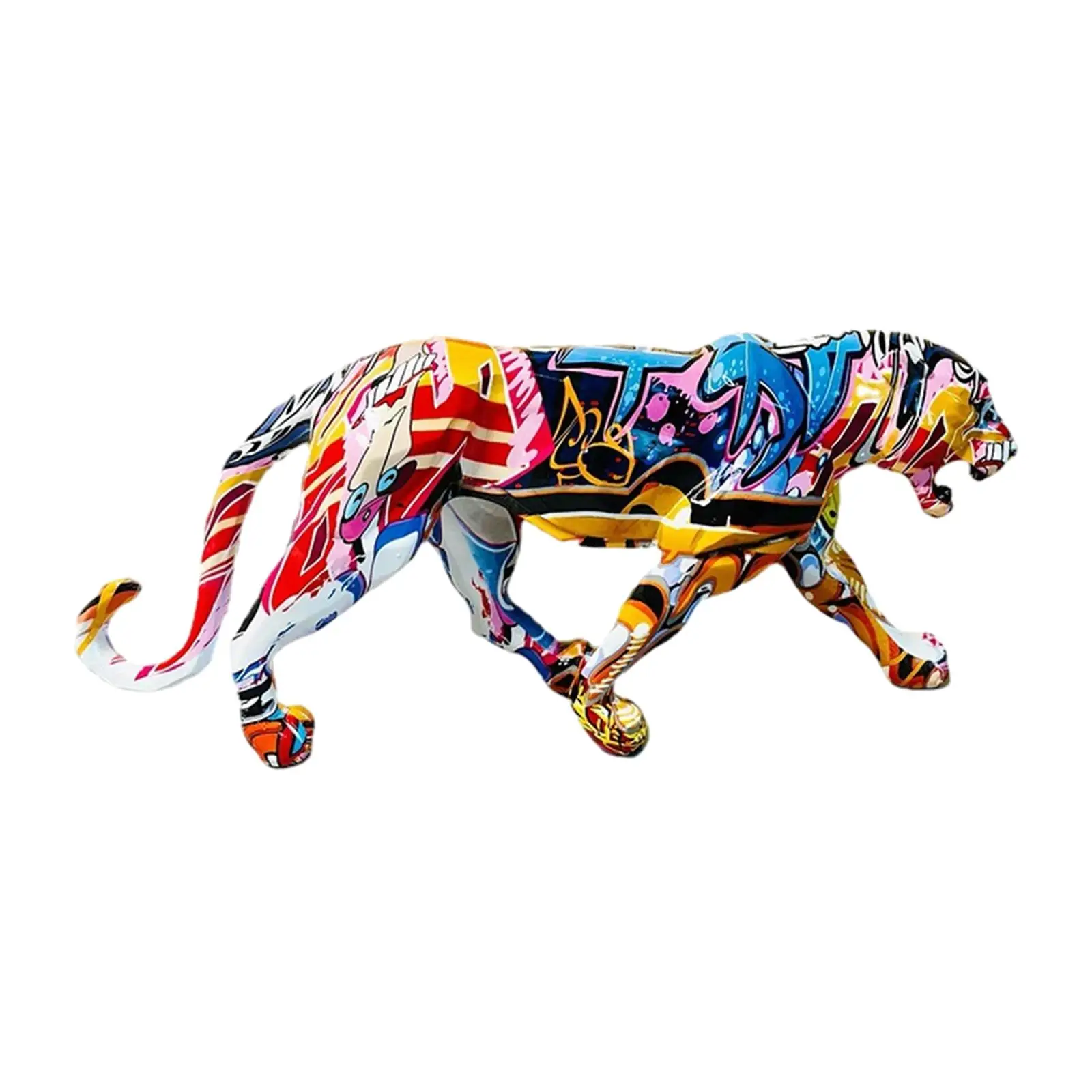 

Leopard Animal Figurine Animal Statue for Home Desktop TV Cabinet Decoration Style A