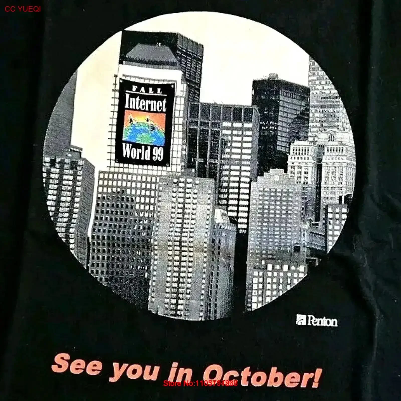 Vintage 90s 1999 Internet World Technology camiseta nuevo XL Y2K Penton lavado estirado ligeramente transpirable gráfico vintage
