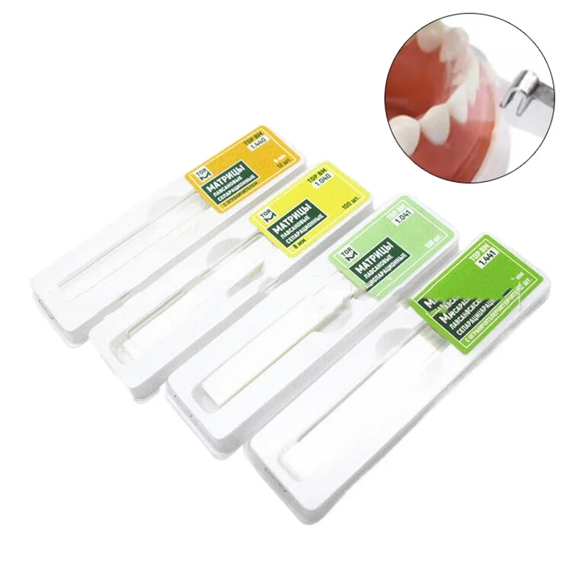 1Box Dental Polyester Strips  Polyester Molding Sheets Strips Matrix Bands Transparent Dental Supplies Dental Clinical Materials