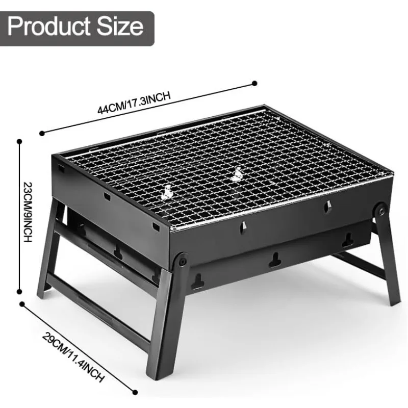 Stainless Steel Small Barbecue Grill Folding Portable Barbecue Grill Charcoal Burner Korean Family Party Barbecue Cooking Gadget