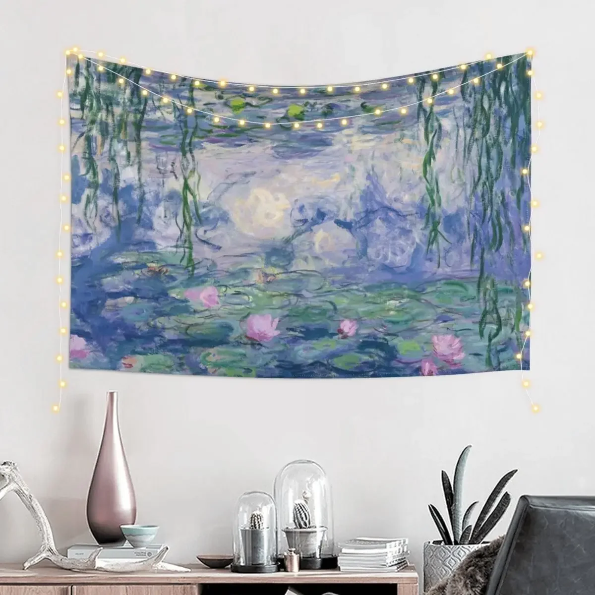 Water Lillies Tapestry Room Design Funny Wall Tapestries Home Decor Aesthetic Tapestry