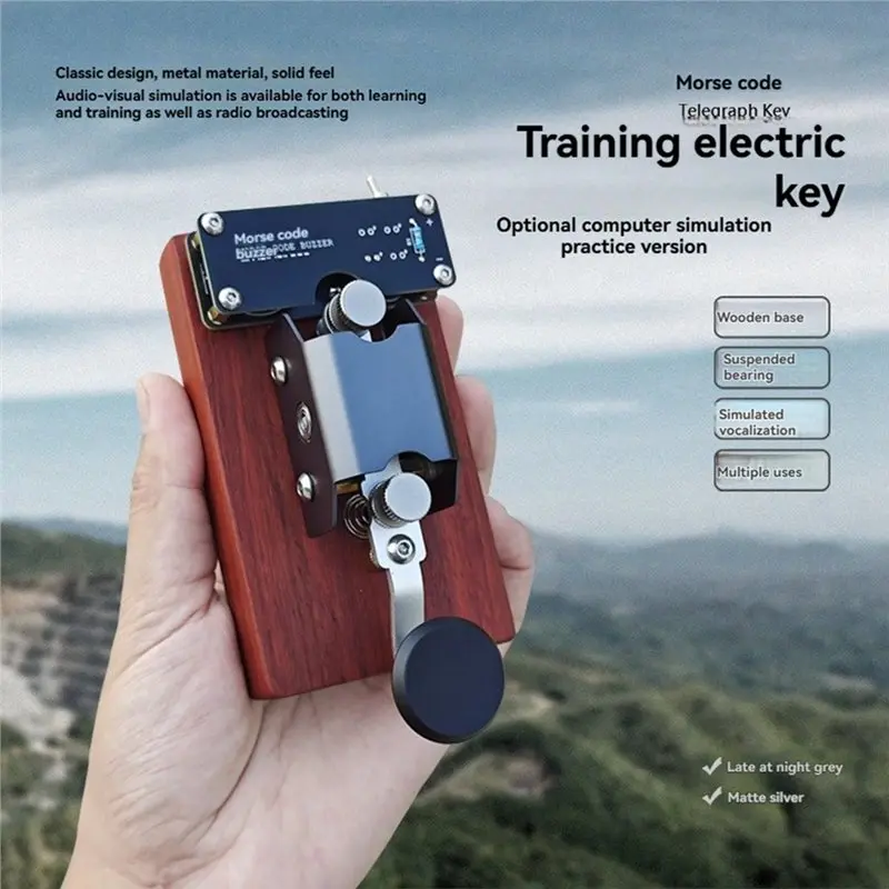 جديد! FM لراديو التلغراف مفتاح CW مورس رمز التدريب اليدوي مفتاح مع ردود الفعل الصوت والضوء لنقل الراديو عبر الراديو