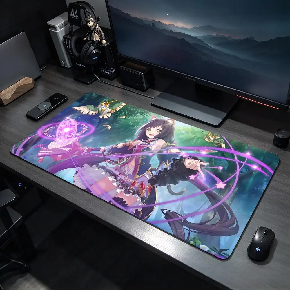 Fantasy Game P-Princess Connect Re:Dive Mouse Pads Large Gaming Mousepad Desk Mat Non Slip Bottom Featuring Stitched Edges