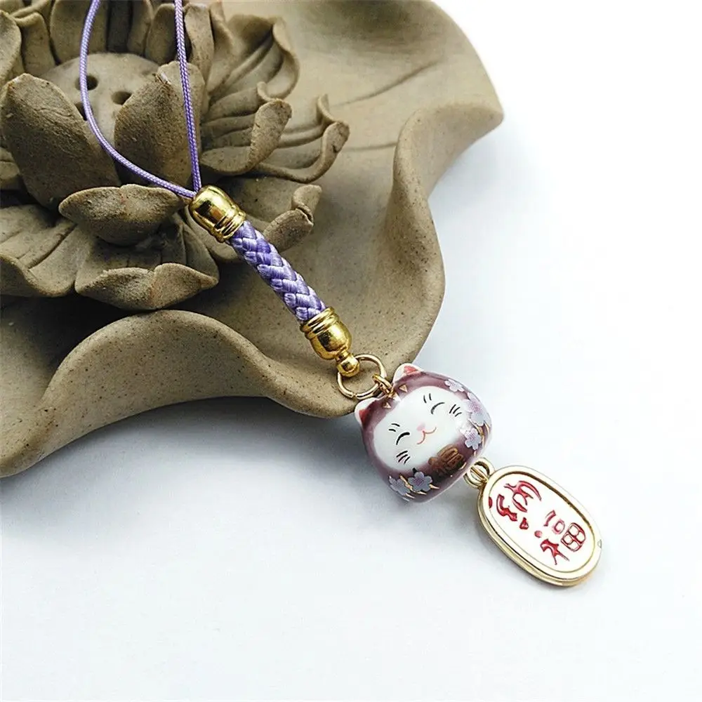 

Rope Decor Lanyard Hang Phone Straps Bag Accessories Lucky Cat Phone Key Strap