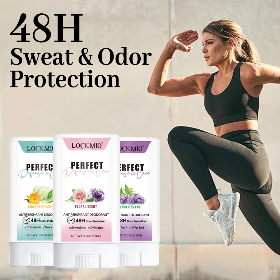 مزيل عرق LOCKMIO مضاد للتعرق للرجال والنساء 48 ساعة منتج مزيل عرق قوي صيفي طازج 16 جرام عصا عطر معجون مريحة