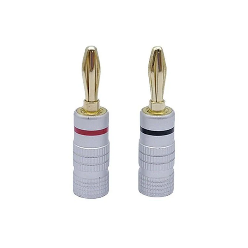 ปลั๊กกล้วยทองแดงแผ่นทองไม่เชื่อม4mm หัวกล้วยปลั๊กสายแตรเสียง GD Amp สำหรับลำโพงหัวเชื่อมปลั๊กกล้วย