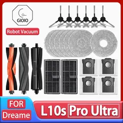 For Dreame L10s Pro Ultra Accessories Rubber Main Side Brush Mop Cloth Dust Bag Filter Robot vacuum cleaner Replacement Parts