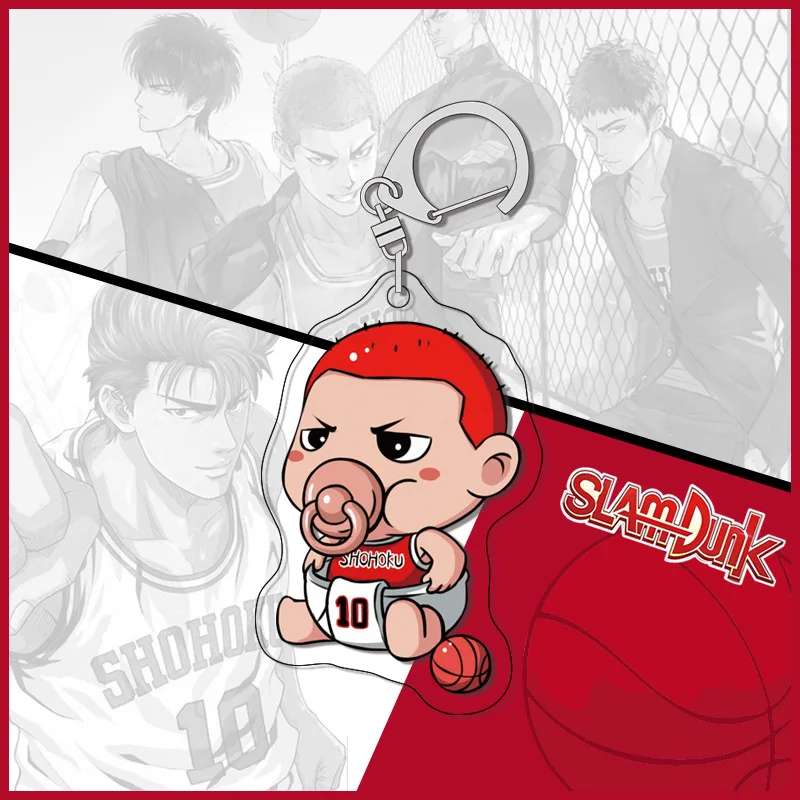 Basketball Anime Acrylic Key Chains Hisashi Mitsui Ryota Miyagi Rukawa Kaede Sakuragi Hanamichi HD Fashion Jewelry Kids Toys