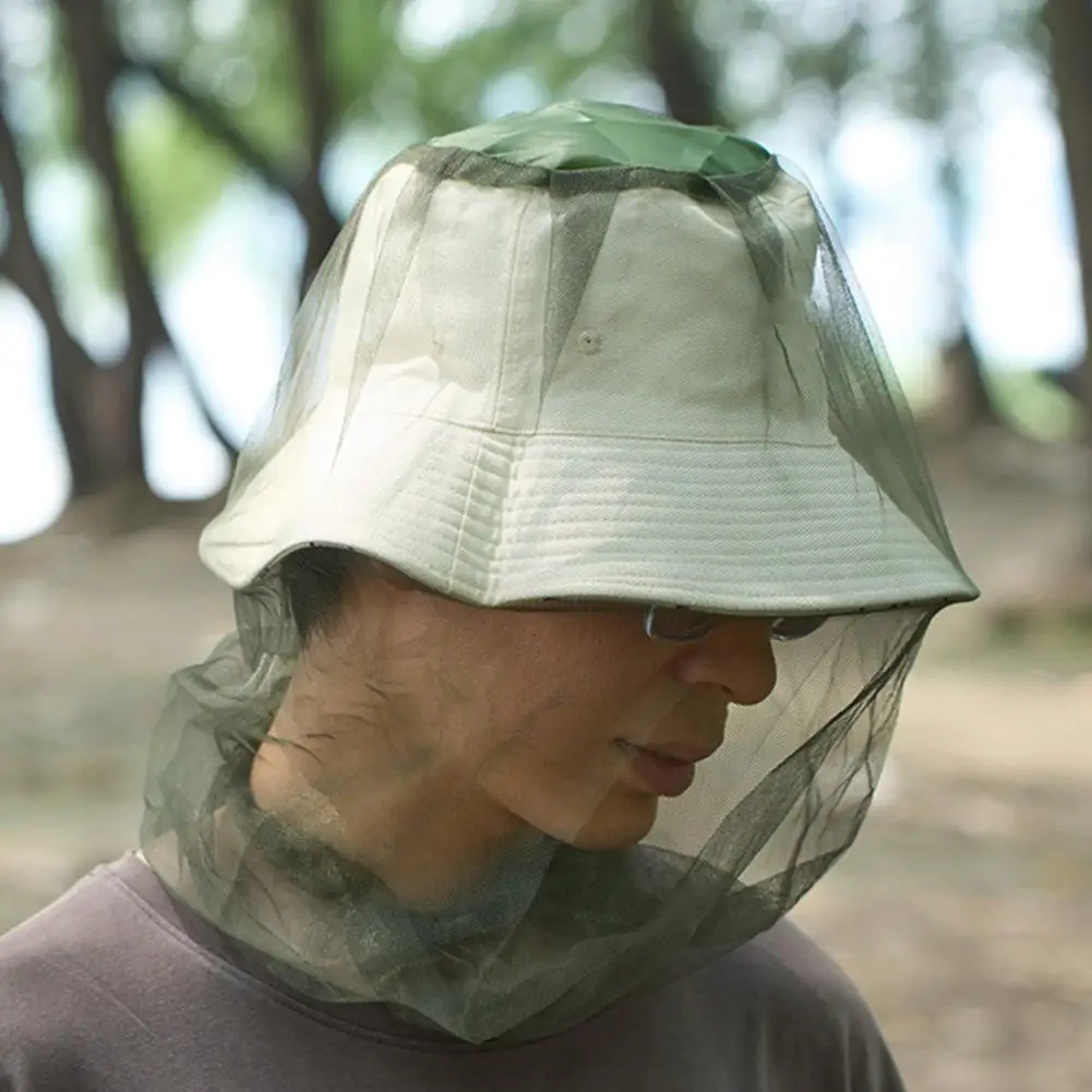 Outdoor Head Net Breathable Fine Mesh Flying Animal Elastic Men Women Fishing Hiking Camping Climbing Face Netting He