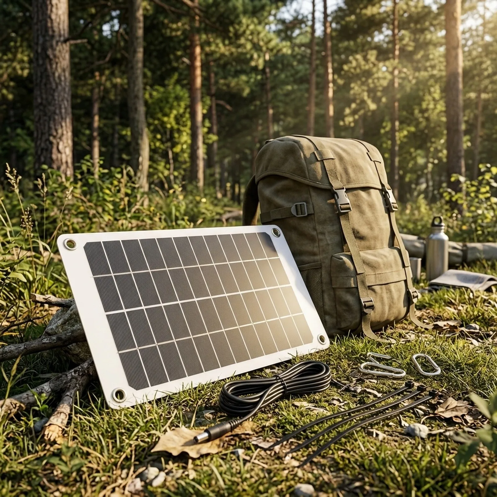 DC Interface Charger 10W Solar Panel Extended Camping Trips Weather Resistant Materials Compact Design For Transport