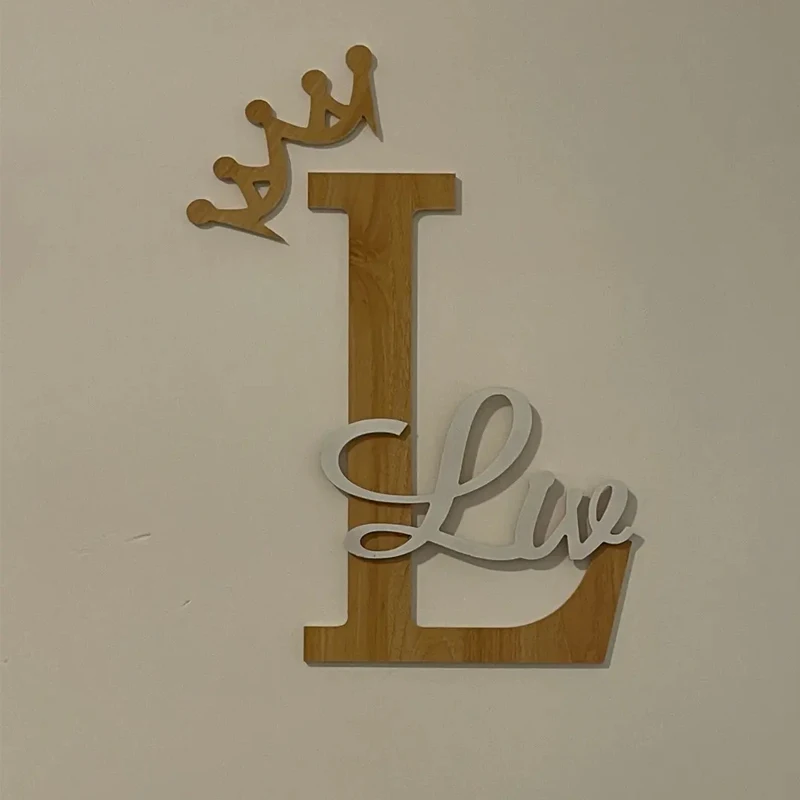 

Custom Letter Capitalized Name Sign,Initials Family Name Sign,Wooden Wall Name Sign for Wall