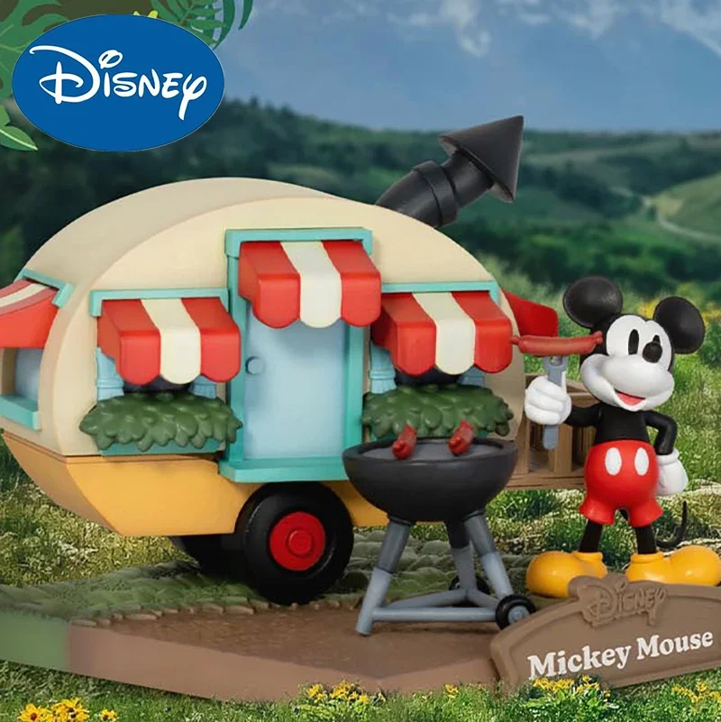 Genuine Disney Mickey Mouse Camping Series Minnie Donald Duck Goofy Chip 'n' Dale Pluto Collection Figurine Doll Model