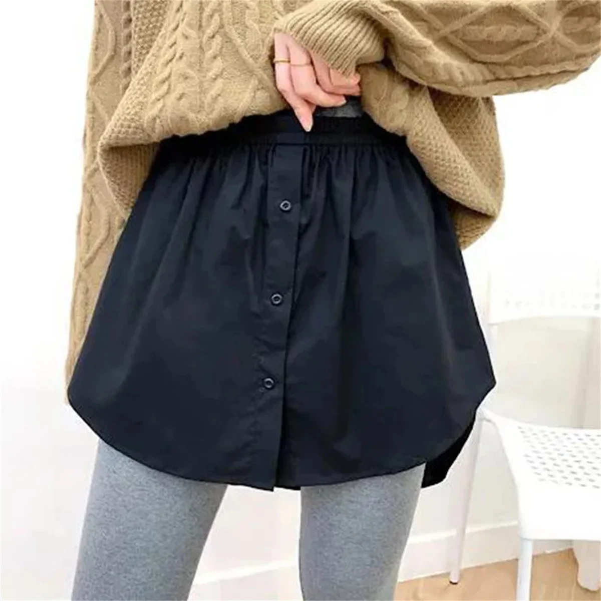 2025 Detachable Underskirt Women Fake Shirt Irregular Skirt Tail Blouse Hem Extender Fake Hem Mini Skirt Fake Hem Skirts Women