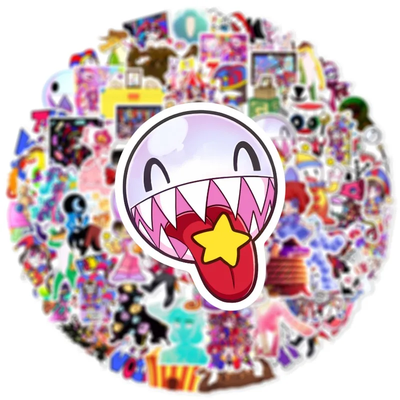 60PCS Cute The Amazing Digital Circus Series Graffiti Sticker Cartoon Role Creativity Printing DIY Luggage Skateboard Sticker - view 3