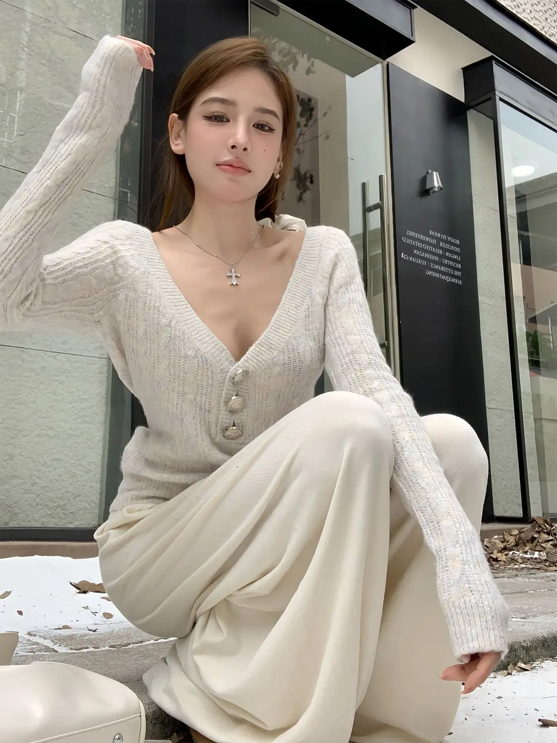 

Sweaters Jumpers Pullovers Woman Boss Chenille Bee Pattern Regular Garden Chic Outdoor Nature Casual Top Woolen Honey Autumn Fit