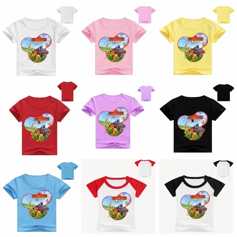 

Cartoon The King of Lion Guard Simba Summer Children Clothing Baby Boy Girl Short Sleeve T-shirt Kids Cotton Clothes Top Tee