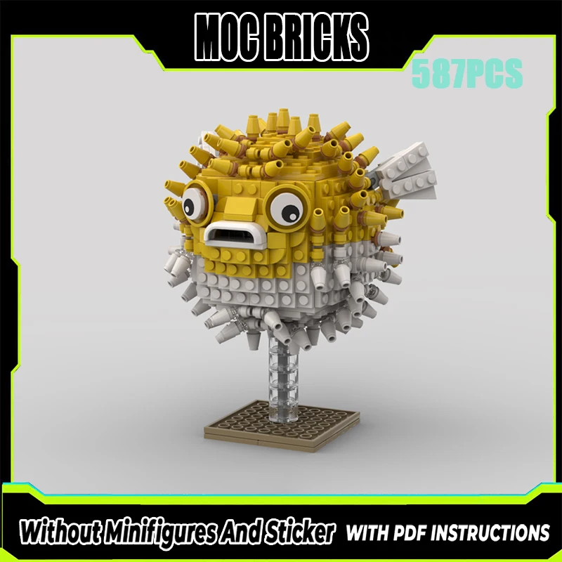 

Изысканный новый строительный блок MOC, художественная модель для украшения дома, океанская рыба-пухотворена, модульная детская игрушка, подарок, набор для сборки «сделай сам»