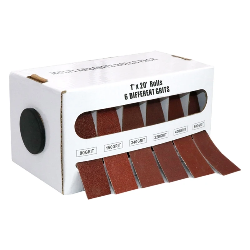 Rotolo stoffa Emery, rotolo carta sabbia 4/5/6 con distributore, 80 150 240 320 400 600 Assortimento carta vetrata