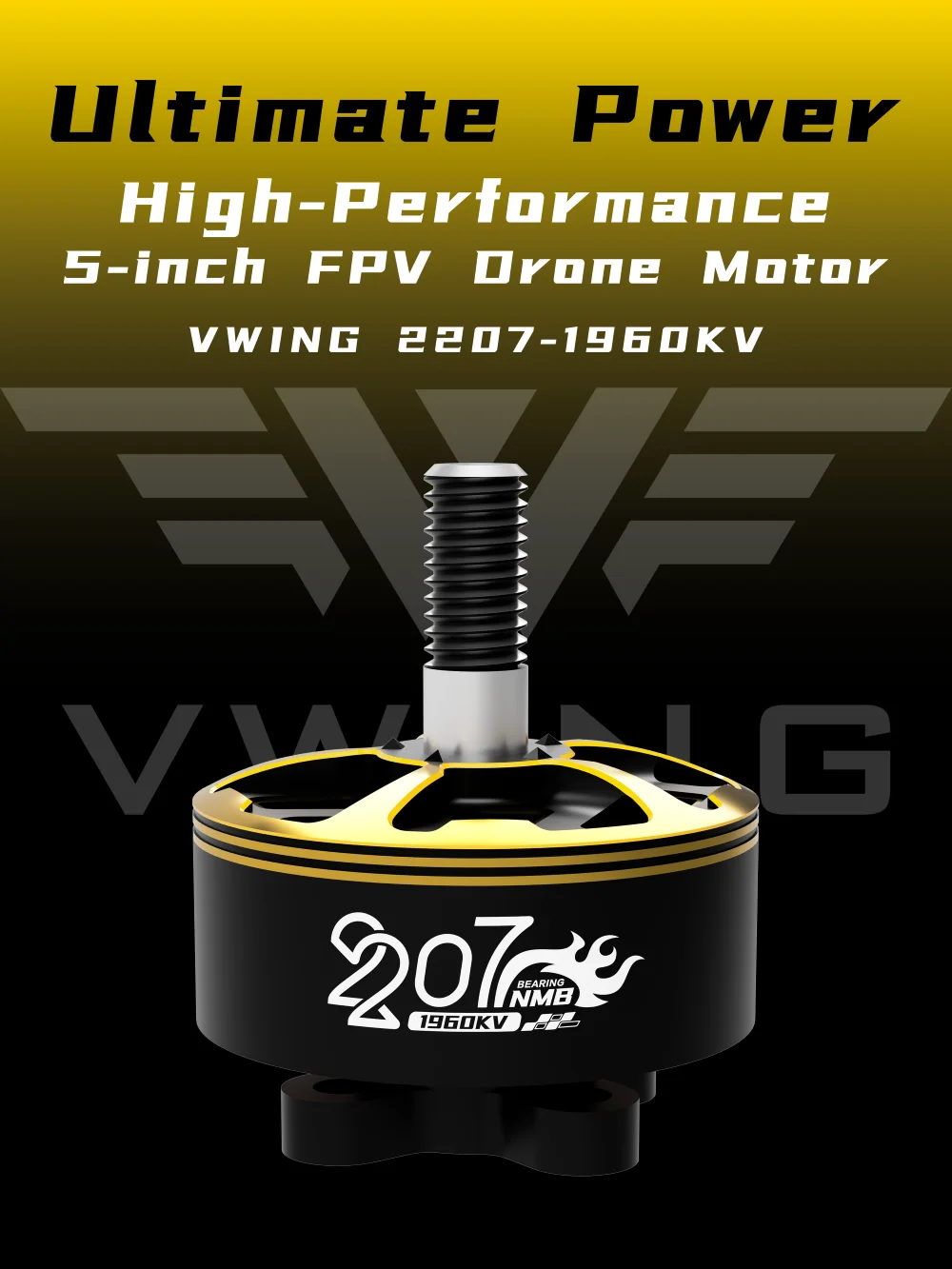 VWING 2207 1960KV Brushless Motor Titanium Shaft NMB Bearing 5 Inch FPV Drone Motor For Freestyle Racing Quadcopters view 2