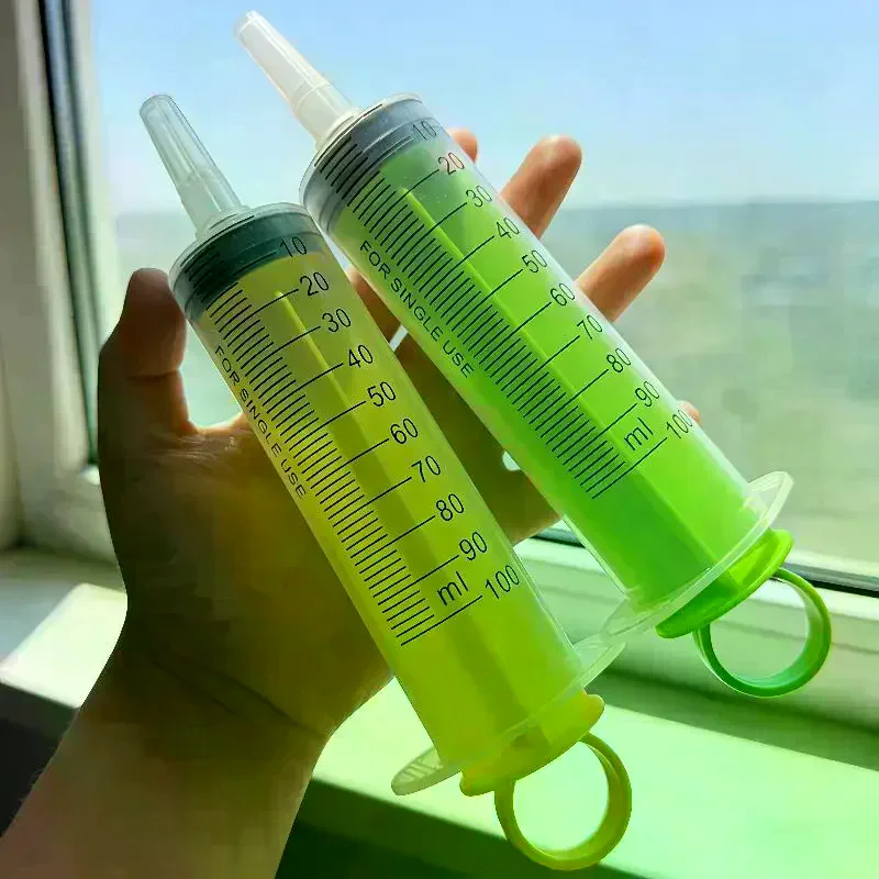 100ml Syringe Colored Push-Rod Ring Glue Injection /Veterinary Medication Administration /Laboratory Dispensing Precise Scale