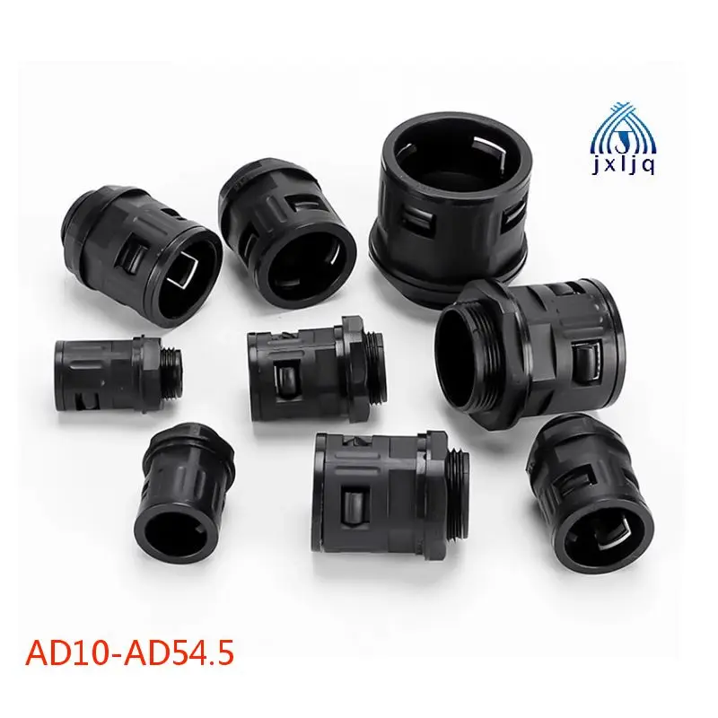 

10pcs Nylon Corrugated Conduit Joint M10 M50 AD10 AD54.5 Plastic Pipe Fitting Quick Tube Connector 25mm M20x1.5 Screw PG7